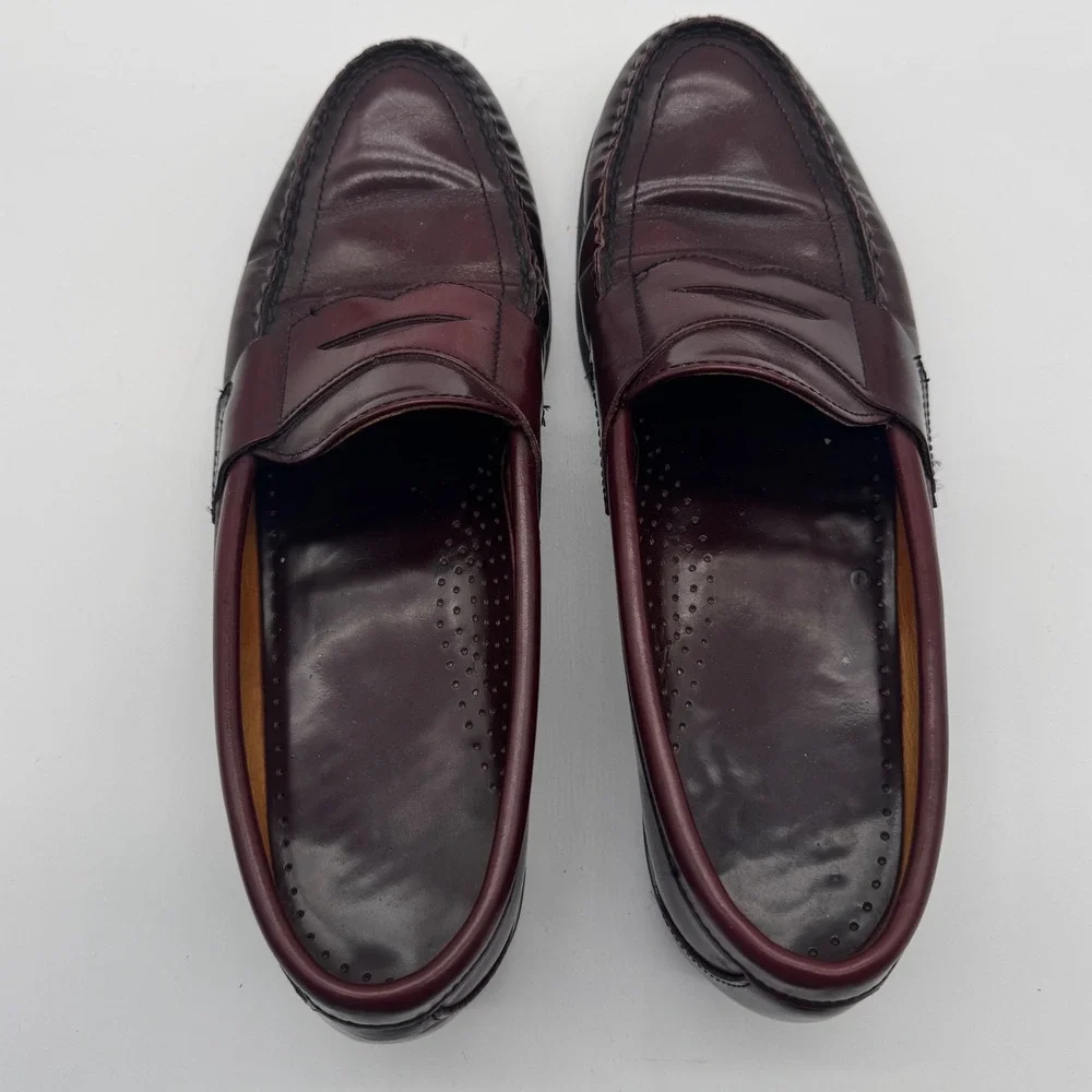 Classic Burgundy Leather Penny Loafers Men's Dress Shoes Size‎ 11 B